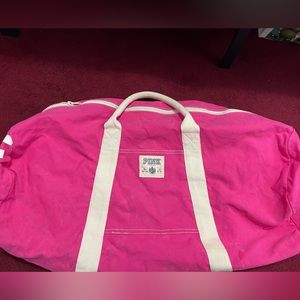VINTAGE Pink Victoria Secret Canva Duffle Bag LARGE